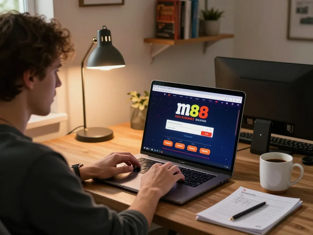 Engaging in online gaming at home while using the m88 casino login interface for an enjoyable experience