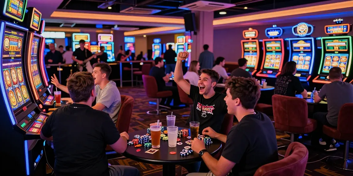 Exciting slot gacor malam ini scene with players celebrating a jackpot in a vibrant casino.