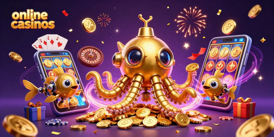 Experience thrilling online casinos with captivating slot games and vibrant golden animations.
