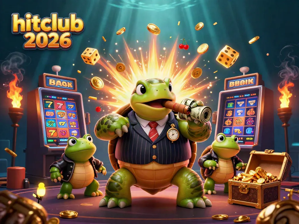 Experience the thrill of hitclub 2026 with a vibrant casino scene featuring games and characters in action.