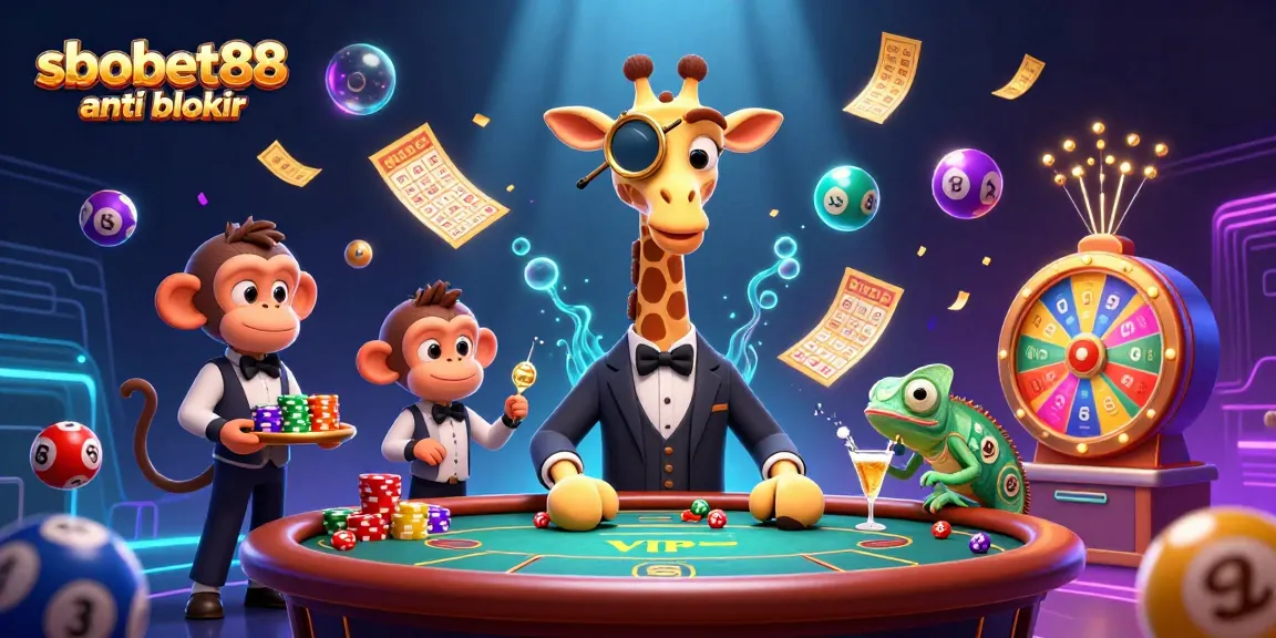 Join the exhilarating sbobet88 anti blokir experience, where a high-roller giraffe and friends serve up excitement in dynamic gambling action.