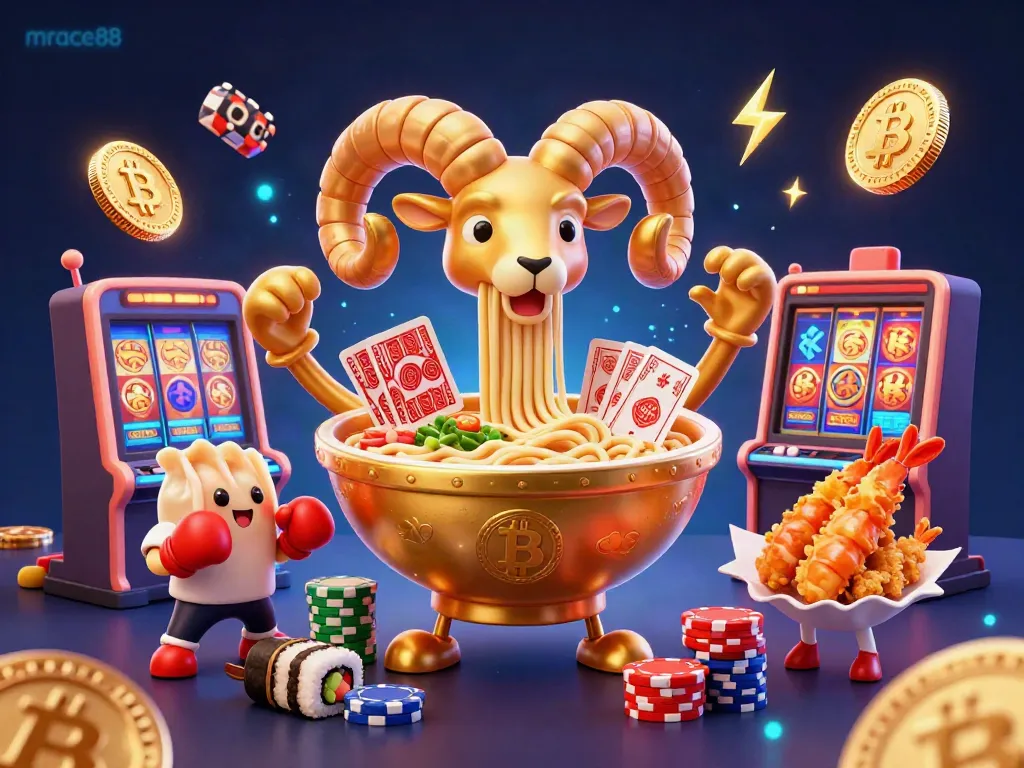 Play slots and win big at mrace88, featuring a vibrant 3D casino scene with unique characters.
